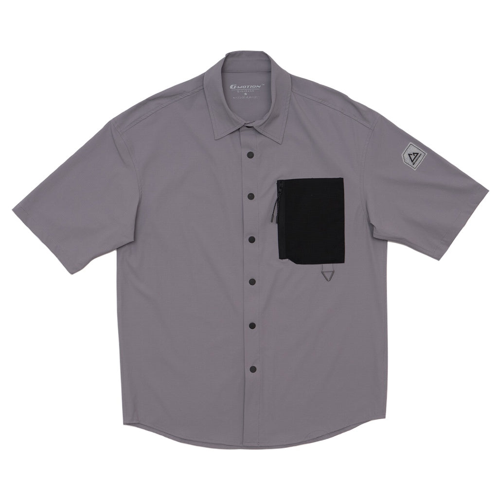 GIORDANO Men's G Motion Nylon Spandex Short Sleeves Zip Pocket Shirt  (01045244)
