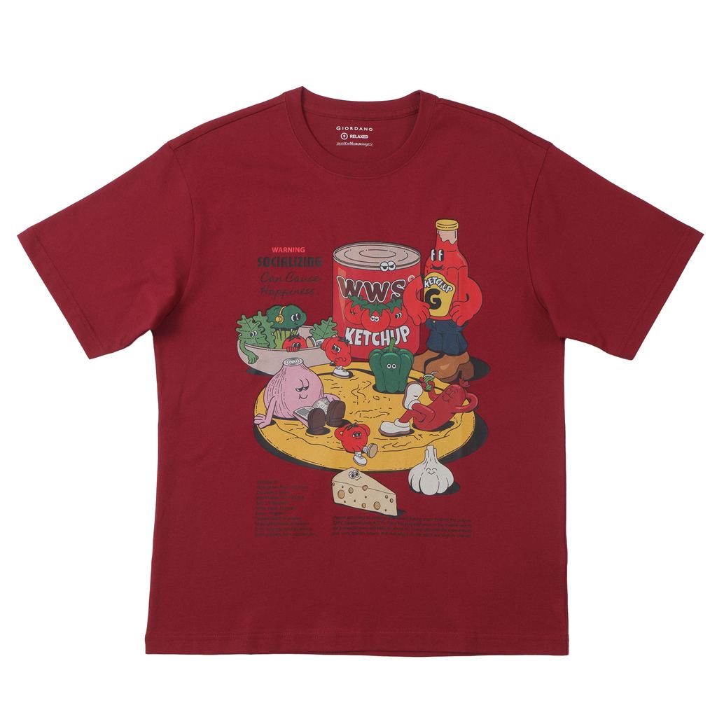 GIORDANO Men's Crew Neck Relax Fit Holiday Printed Tee (01095235)