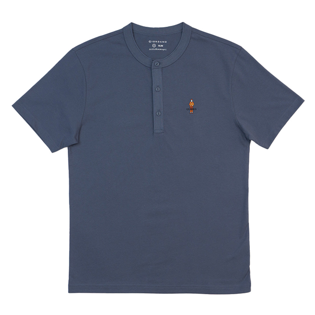 GIORDANO Men's Classic Man Henley Slim Fit Tee (01025241)