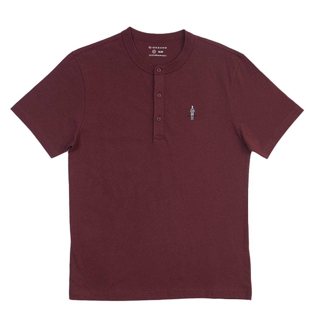 GIORDANO Men's Classic Man Henley Slim Fit Tee (01025241)