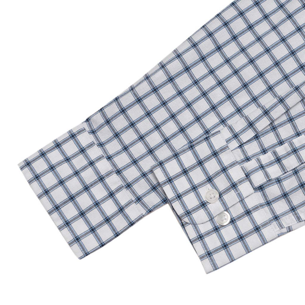 GIORDANO Men's Classic Man Long Sleeves Oxford Shirt (01044043) - 30 - White x Navy