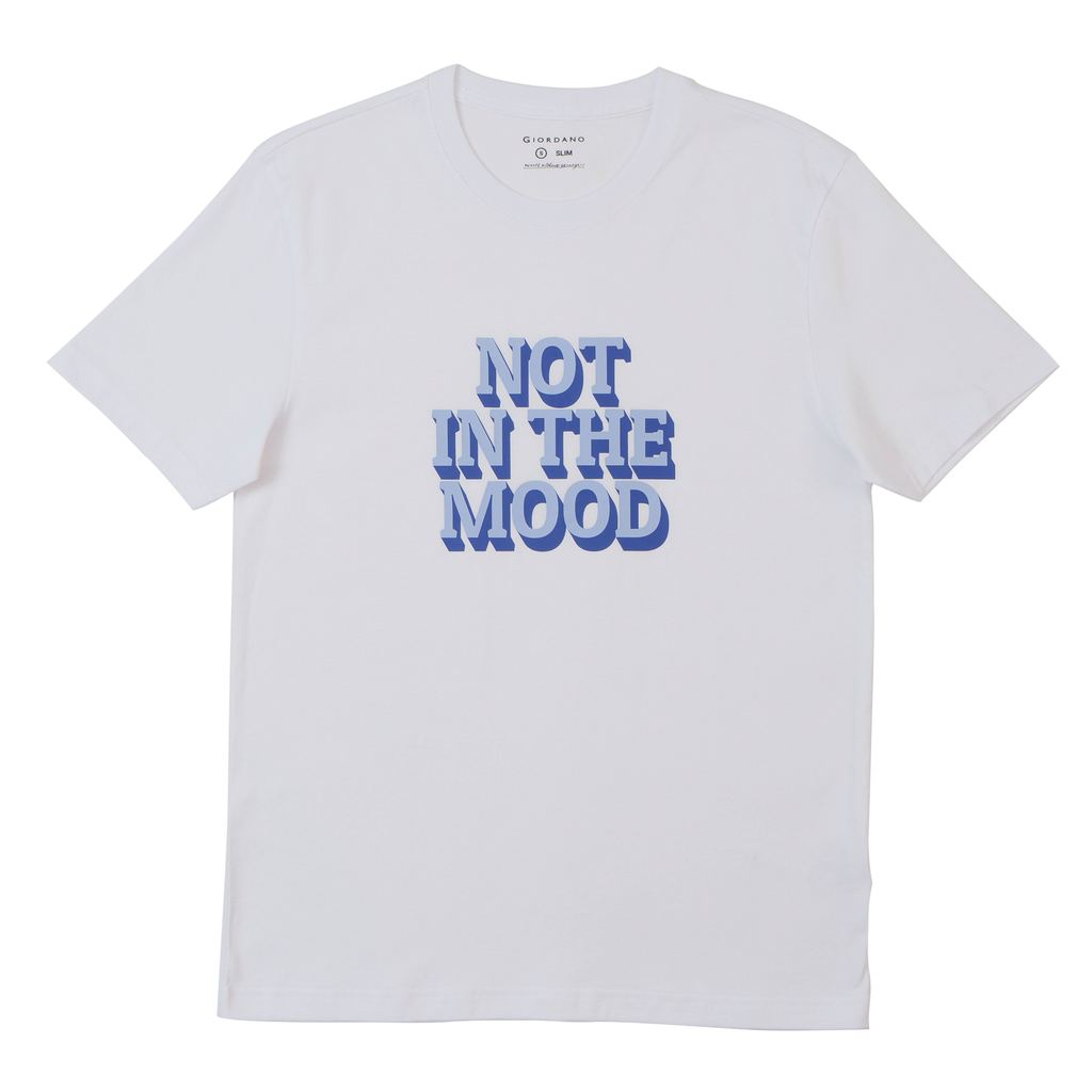 GIORDANO Men's Crew Neck Slim Fit Message Printed Tee (01095312)