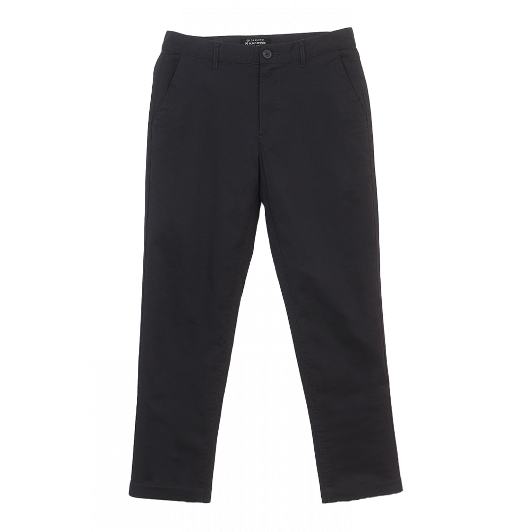 GIORDANO Men's Cotton Twill Low Rise Slim Tapered Crop Pants (01126001)