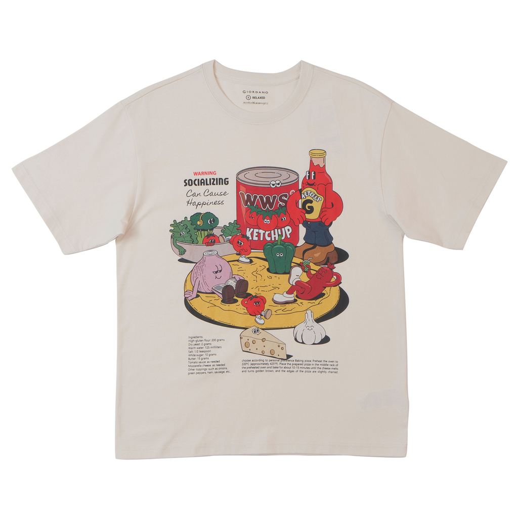 GIORDANO Men's Crew Neck Relax Fit Holiday Printed Tee (01095235)