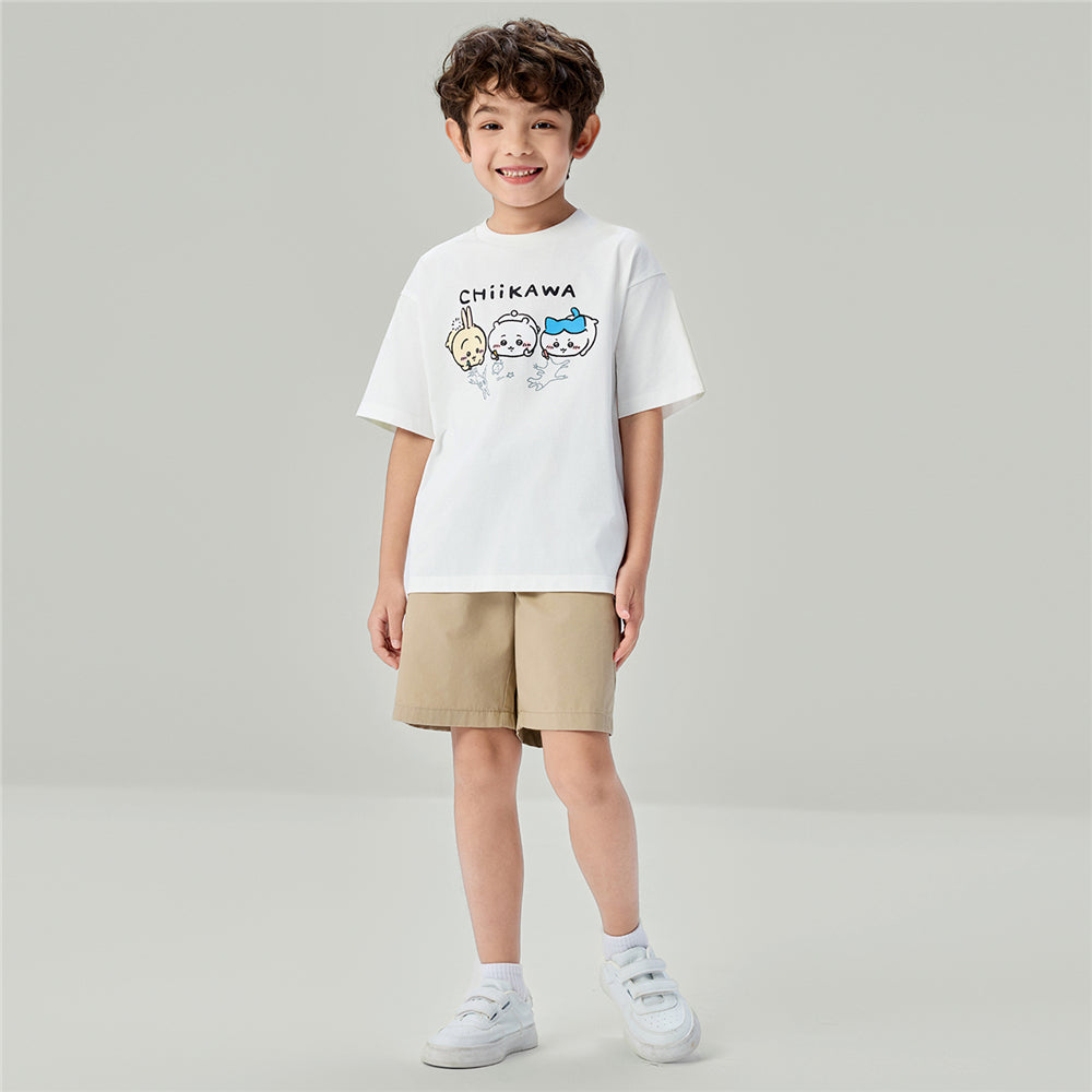 GIORDANO Junior x Chiikawa Sorona Jersey Crew Neck Relax Fit Printed Tee (03086318)