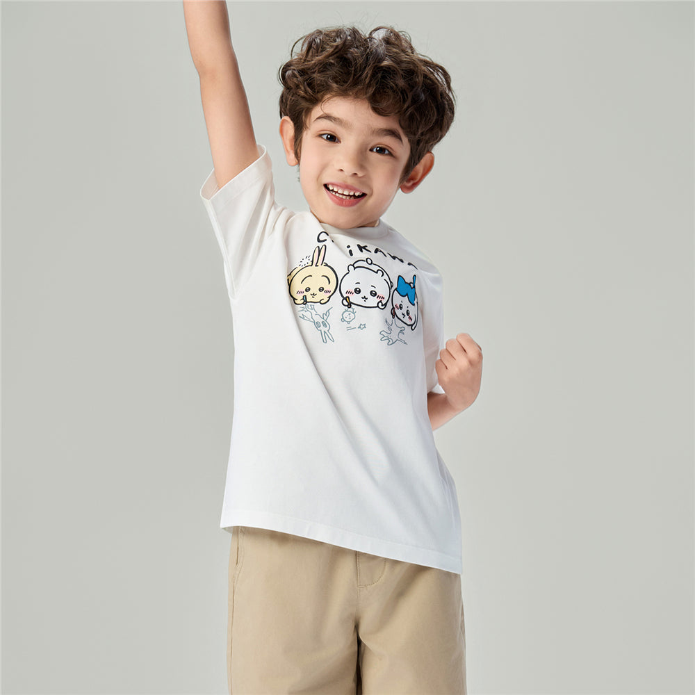 GIORDANO Junior x Chiikawa Sorona Jersey Crew Neck Relax Fit Printed Tee (03086318)