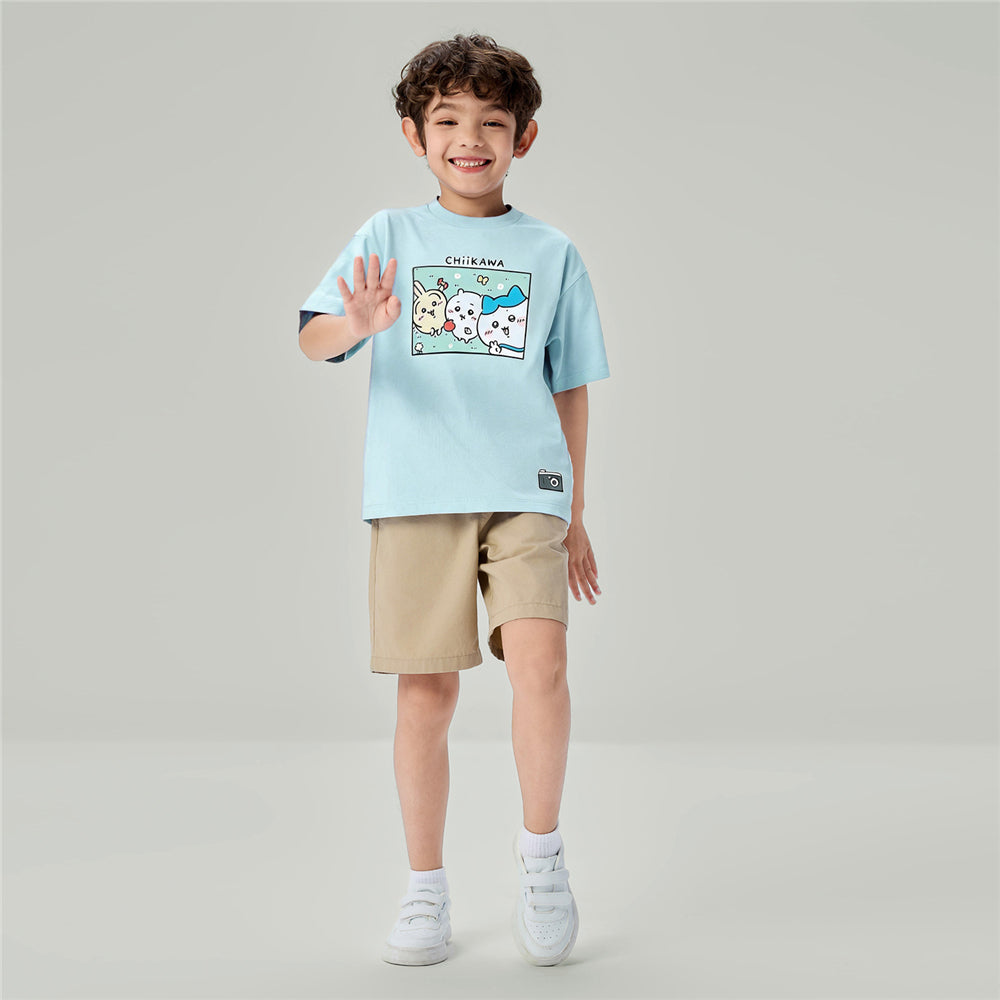 GIORDANO Junior x Chiikawa Sorona Jersey Crew Neck Relax Fit Printed Tee (03086307)