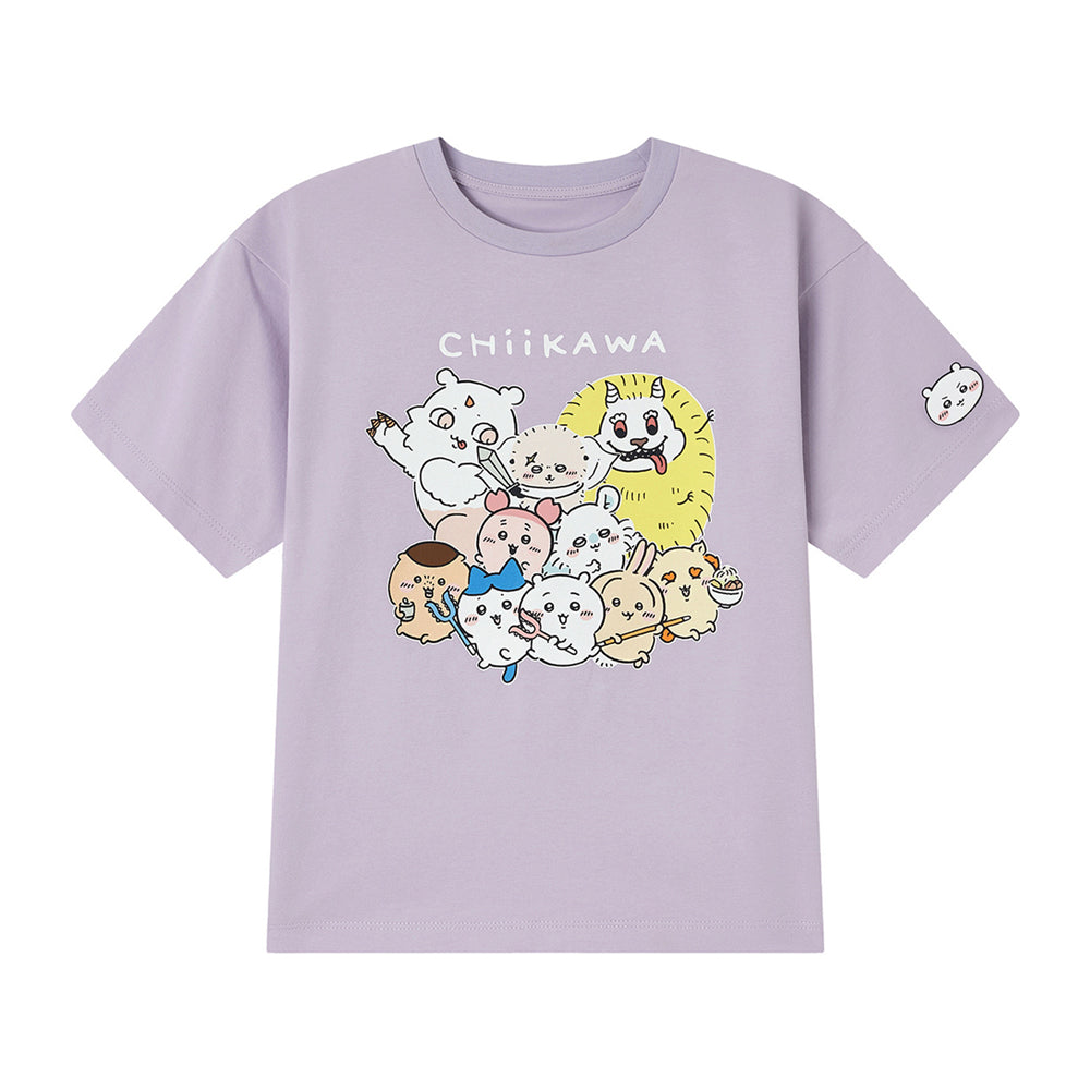 GIORDANO Junior x Chiikawa Sorona Jersey Crew Neck Relax Fit Printed Tee (03386305)