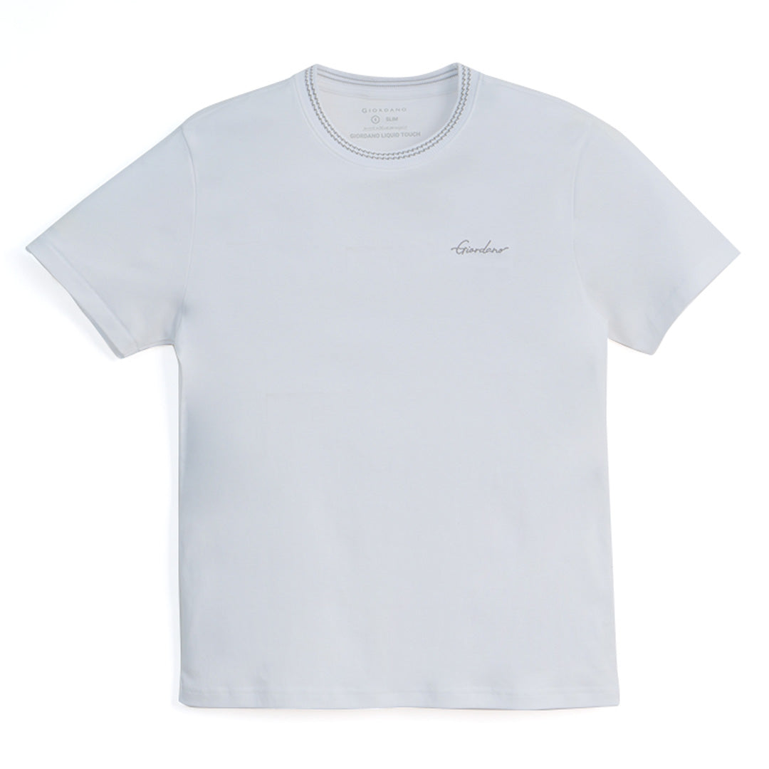 GIORDANO Men's Liquid Touch Signature Logo Slim Fit Tee (01026208)