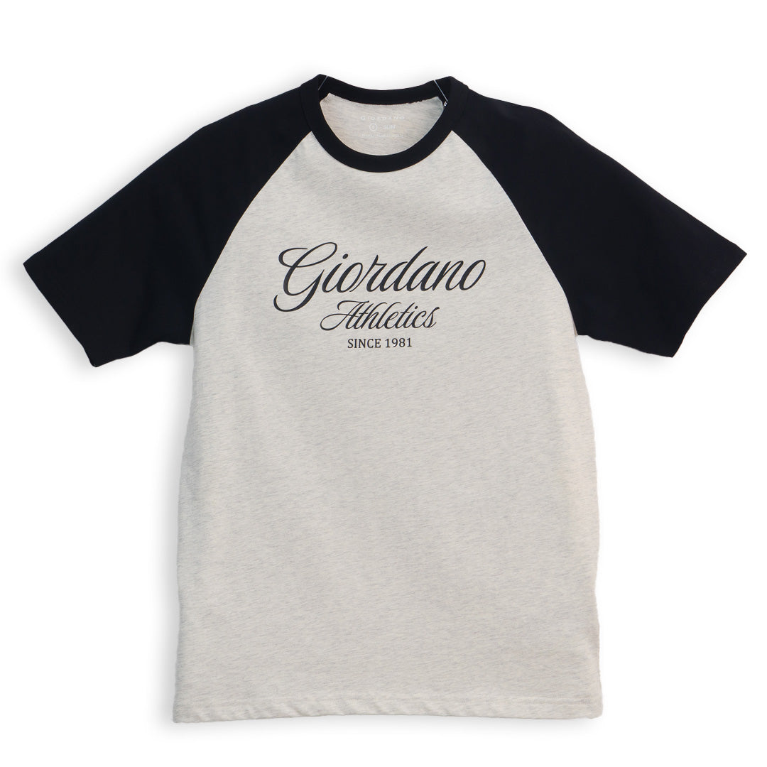 GIORDANO Men's Slim Fit Raglan Printed Tee (01096220)