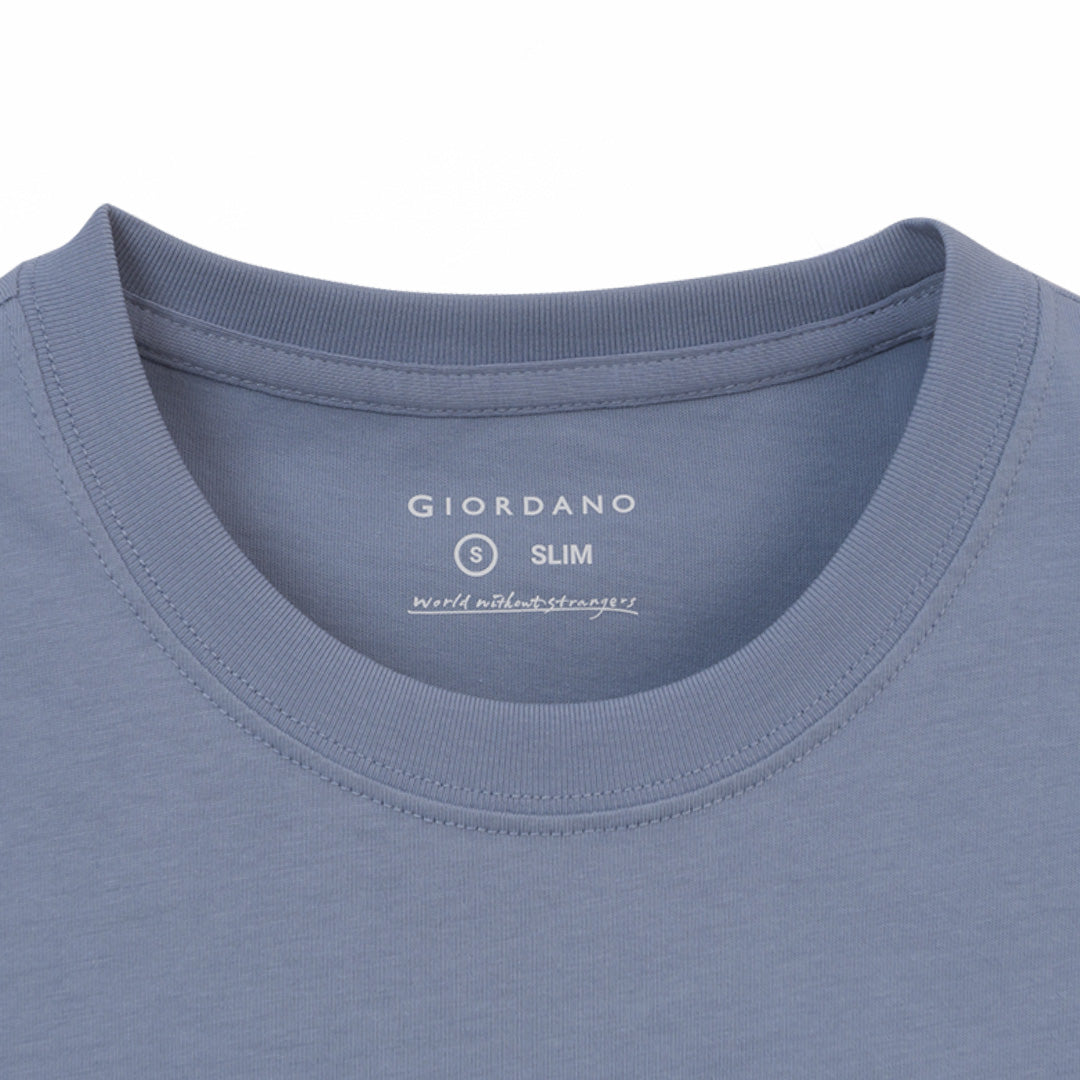 GIORDANO Men's Signature Logo Slim Fit Tee (01096203)
