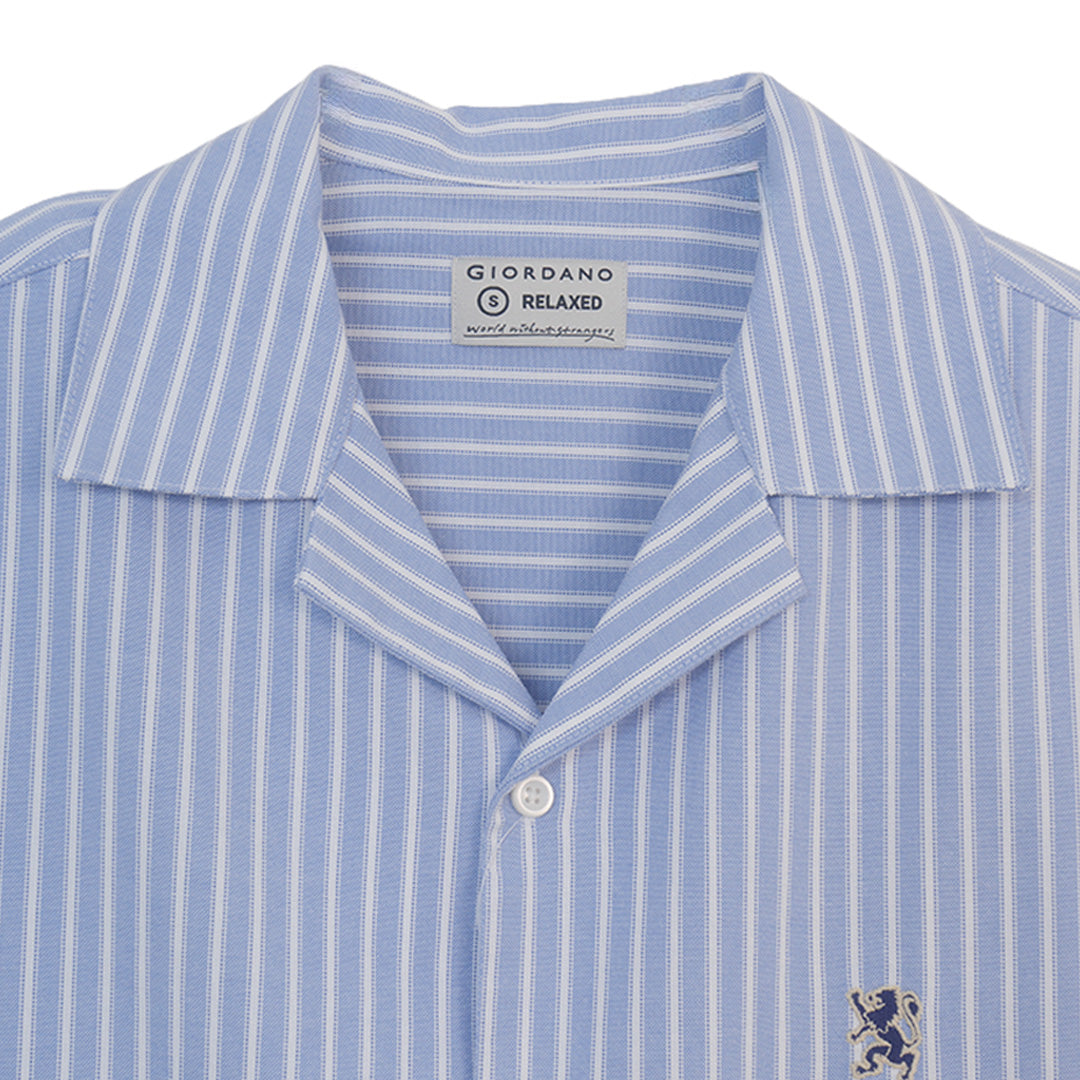 GIORDANO Men's Cotton Oxford Full Opening Short Sleeves Relax Fit Button Shirt (01046239)