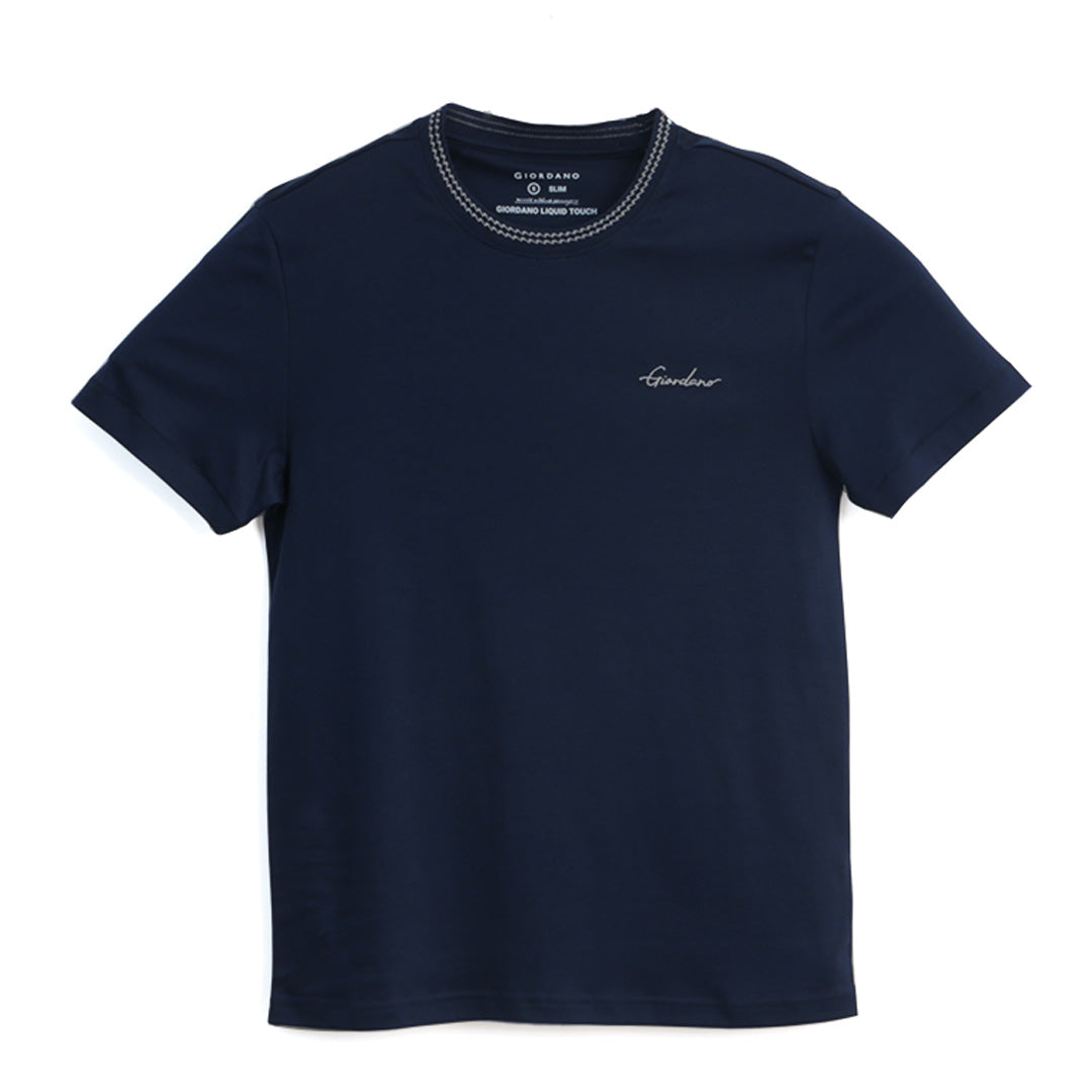 GIORDANO Men's Liquid Touch Signature Logo Slim Fit Tee (01026208)