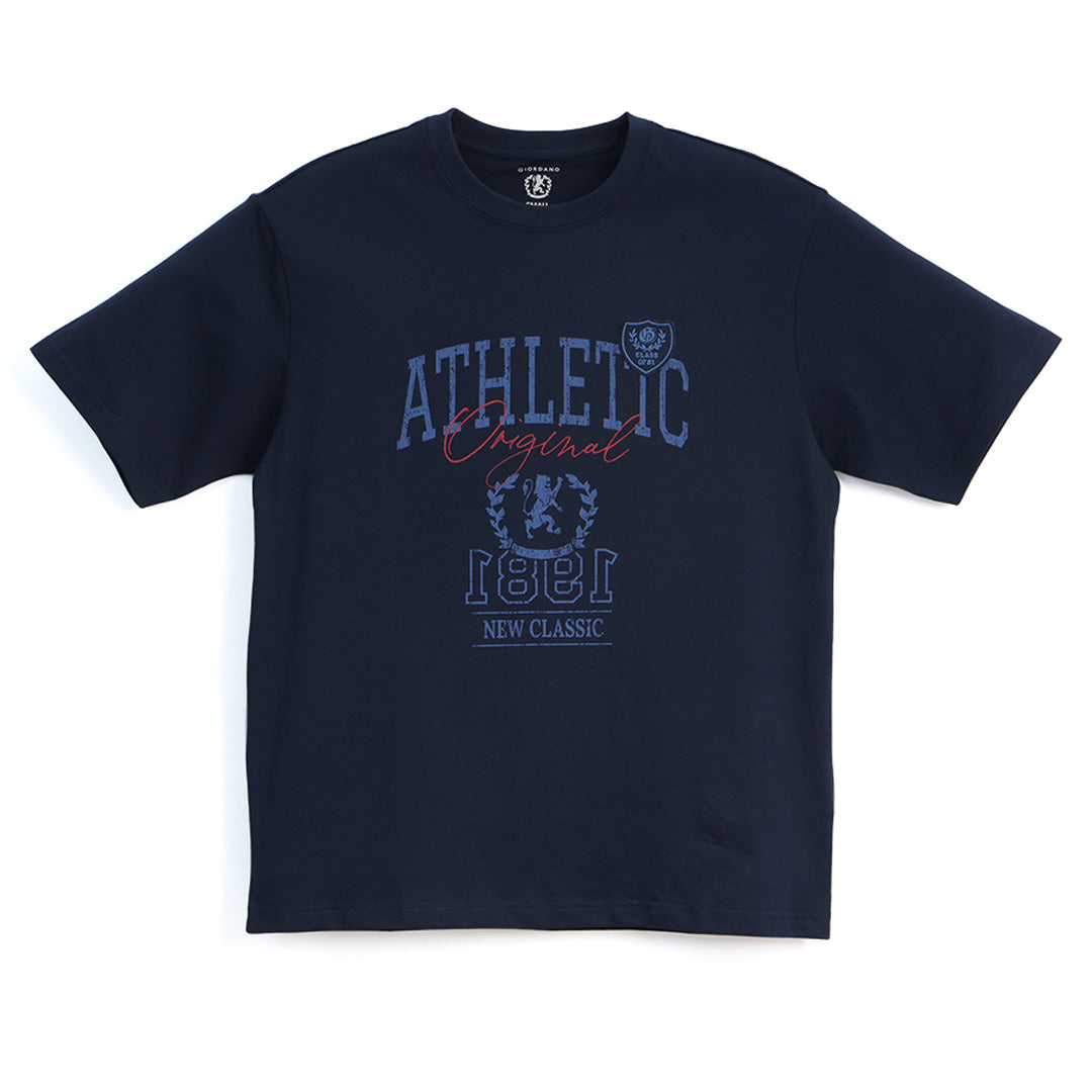 GIORDANO Men's Athletic Dept. Relax Fit Printed Tee (01095232)