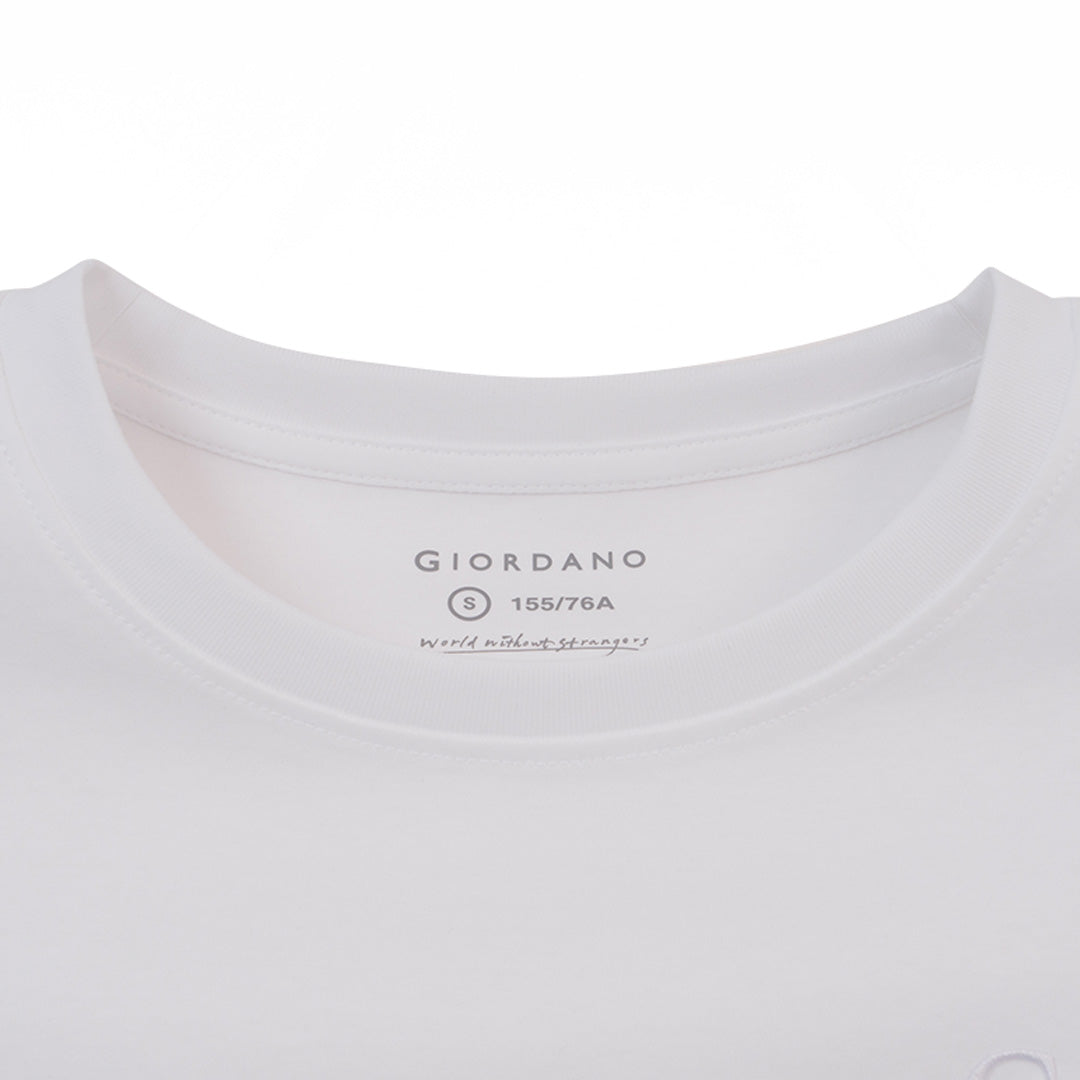 GIORDANO Women's Liquid Touch Embroidered Loose Fit Tee (05326219)