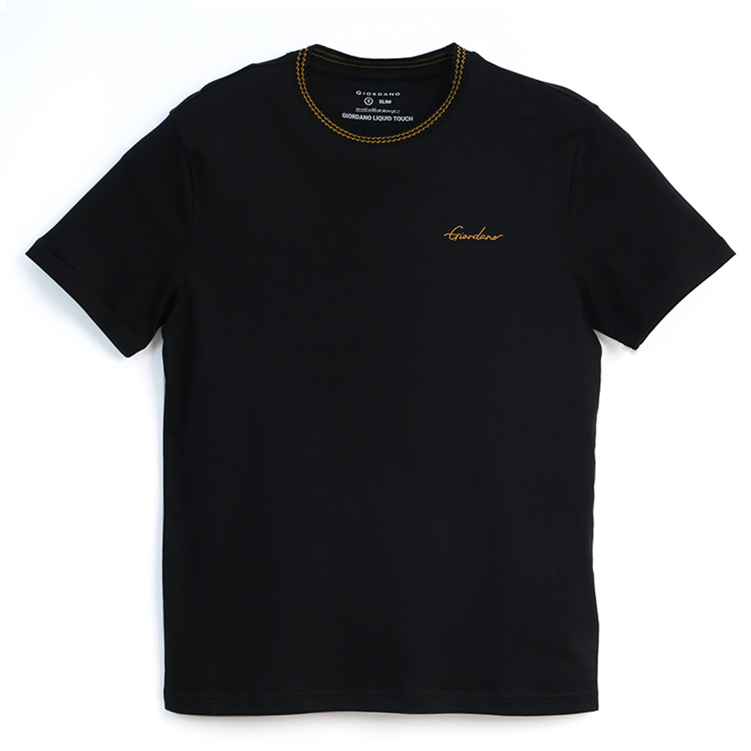 GIORDANO Men's Liquid Touch Signature Logo Slim Fit Tee (01026208)