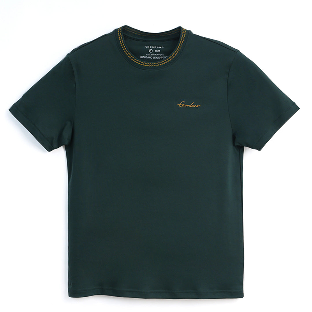 GIORDANO Men's Liquid Touch Signature Logo Slim Fit Tee (01026208)