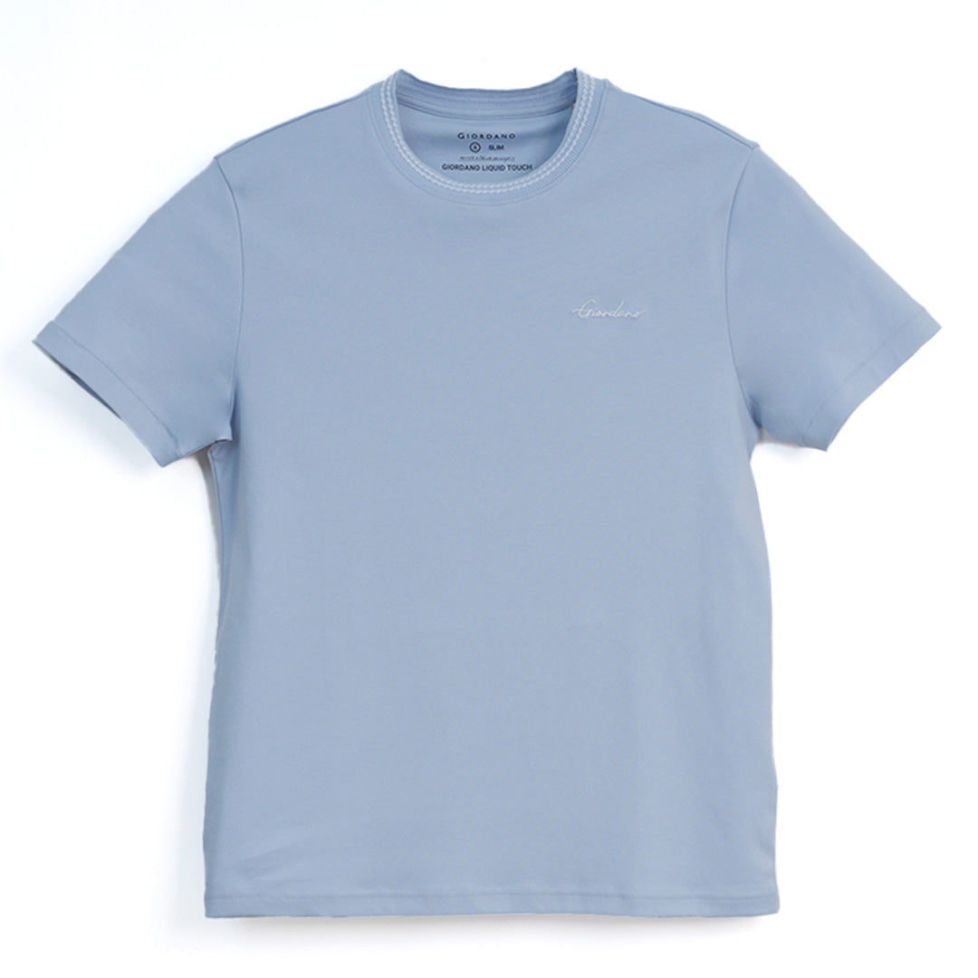 GIORDANO Men's Liquid Touch Signature Logo Slim Fit Tee (01026208)