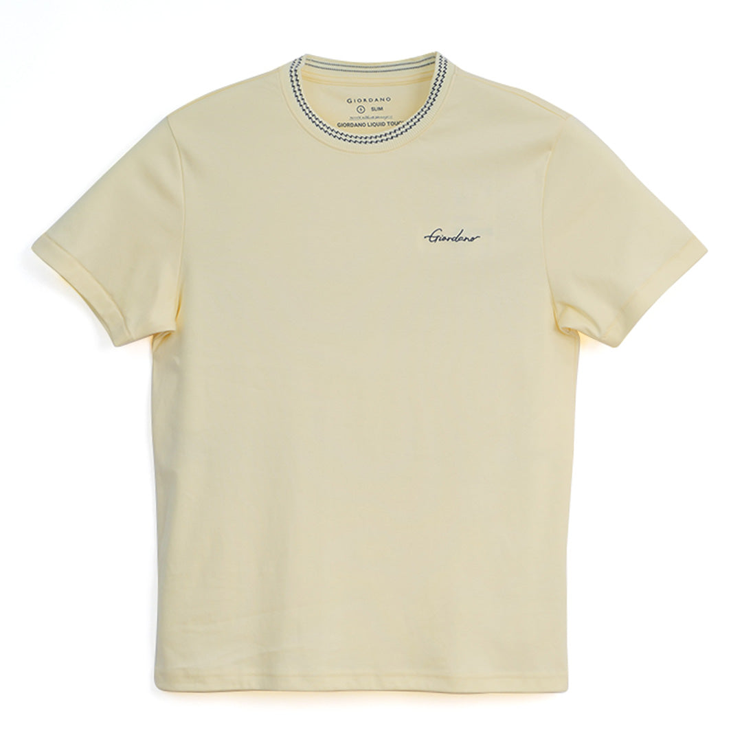 GIORDANO Men's Liquid Touch Signature Logo Slim Fit Tee (01026208)