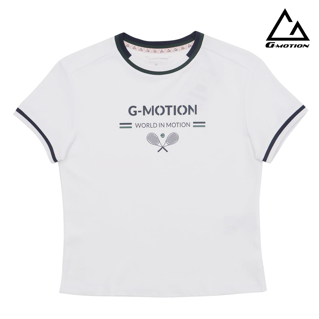 GIORDANO Women's G-Motion Cotton Nylon Pique Crew Neck Boyfriend Fit Tee (05325237)