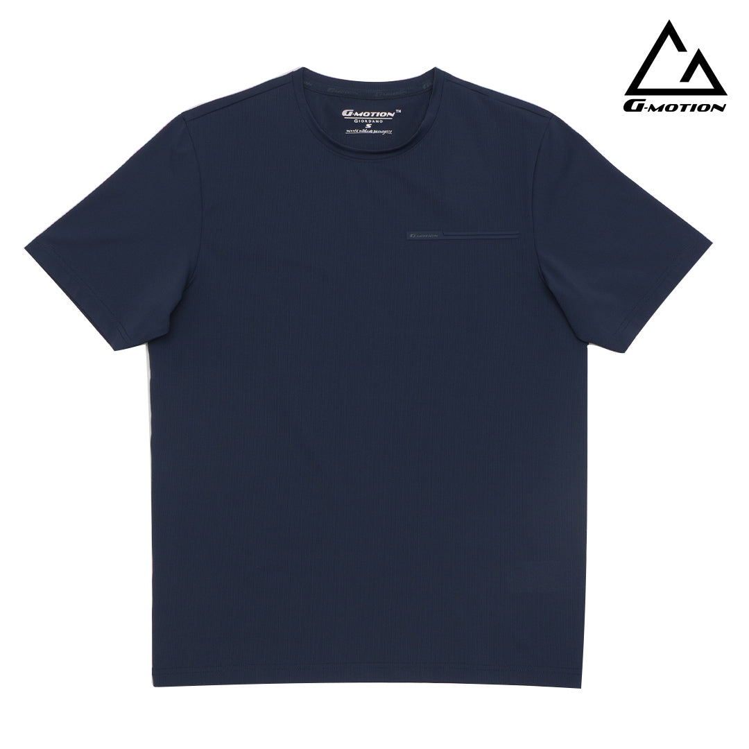 GIORDANO Men's G-Motion Warp Knitted Crew Neck Active Fit Tee (01025228)