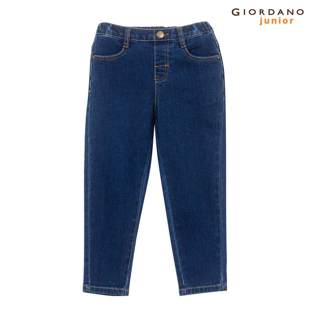 GIORDANO Junior Stretch Denim Mid Rise Regular Tapered Fit Jeans (03115015)