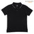 Black Giordano Junior short-sleeved polo shirt with a gray and white trim on the collar 