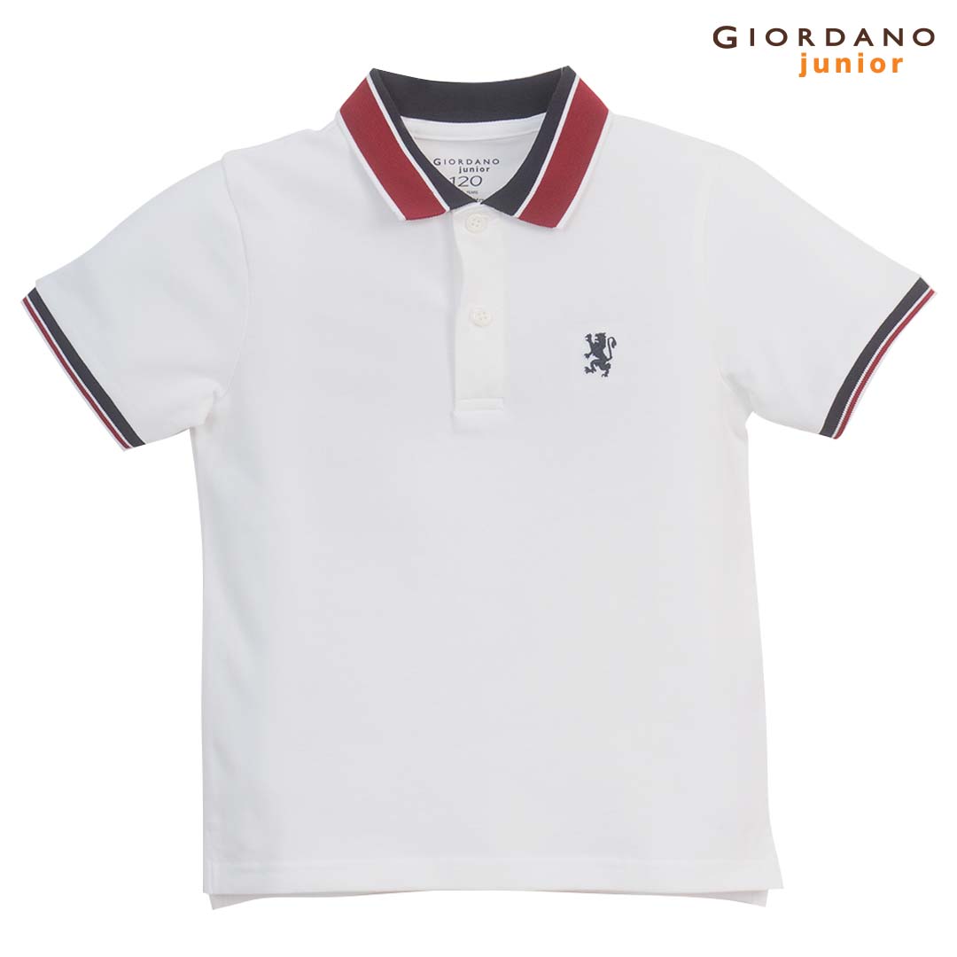 GIORDANO Junior Cotton Lycra Pique Embroidery Bold Polo (03015342)
