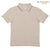 Cream textured Giordano Junior short-sleeved polo shirt with a blue and gray striped trim on the collar and sleeves