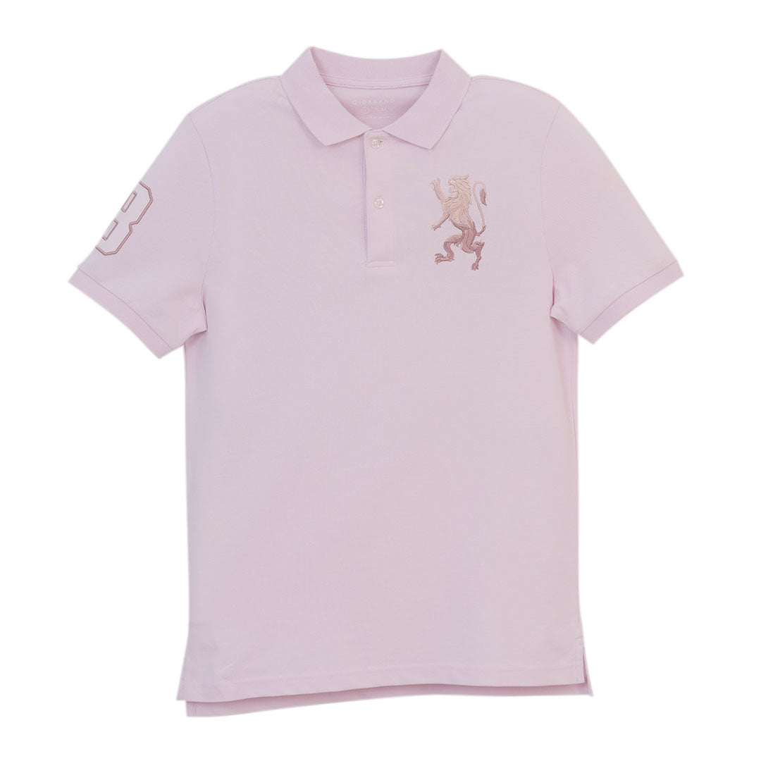 GIORDANO Men's 3D Lion Slim Fit Polo (01016222)