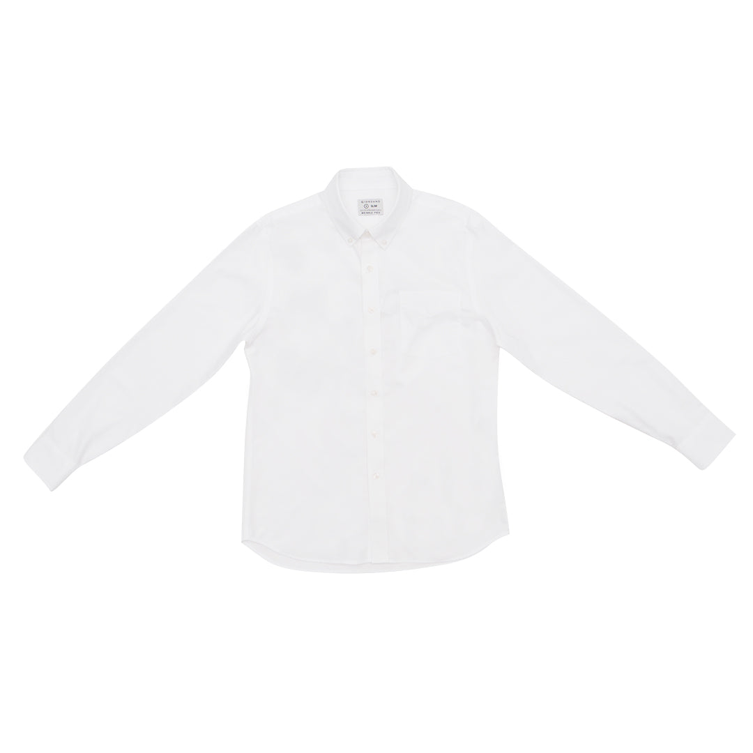 GIORDANO Men's Cotton Long Sleeves Wrinkle Free Oxford Shirt (01045026)