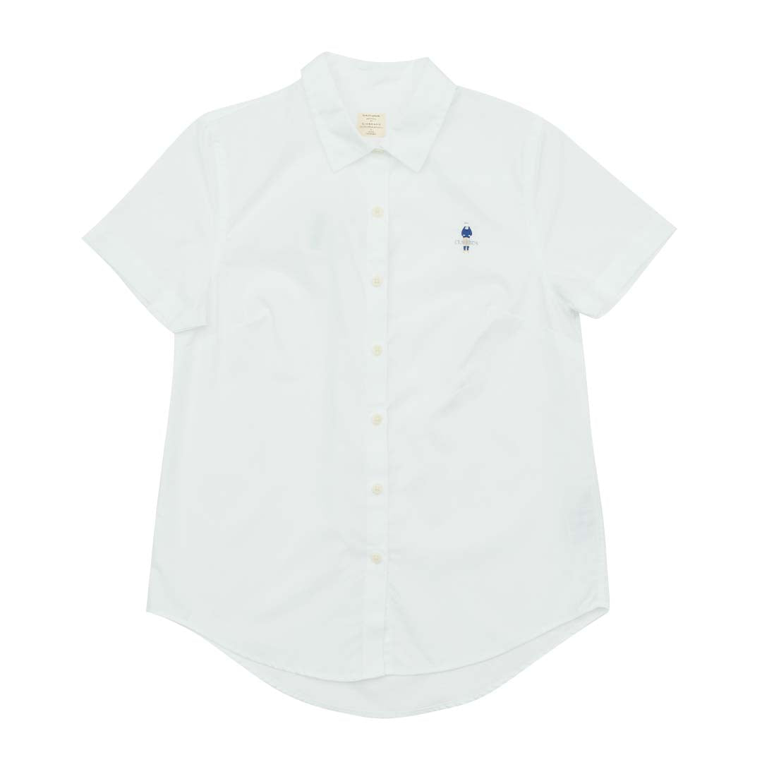 GIORDANO Women's Classic Man Cotton Poplin Short Sleeves Shirt (05345250)