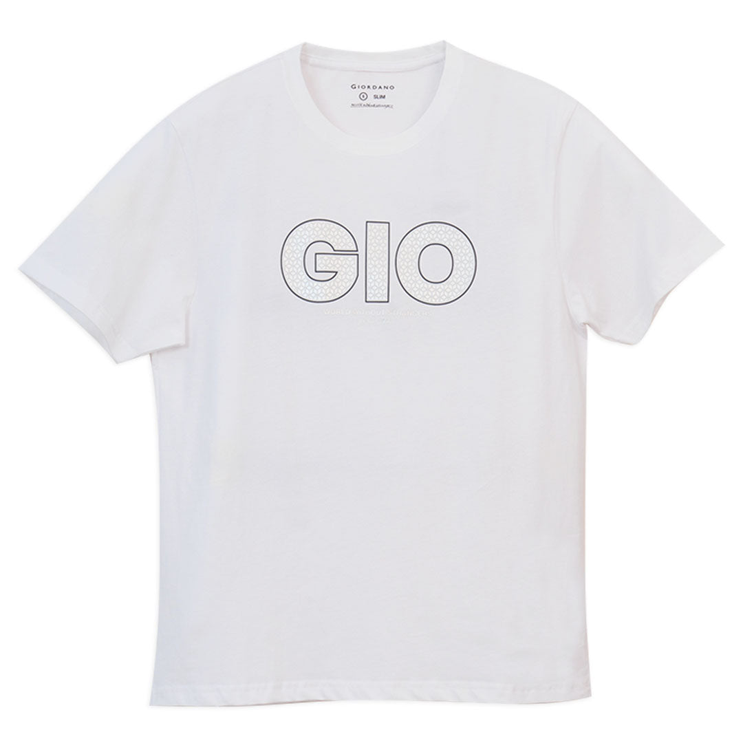 GIORDANO Men's Cotton Jersey Crew Neck Slim Fit Printed Tee (01096205)