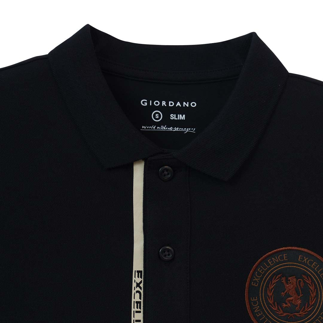 GIORDANO Men's Cotton Lycra Slim Fit Bold Polo (01015332)