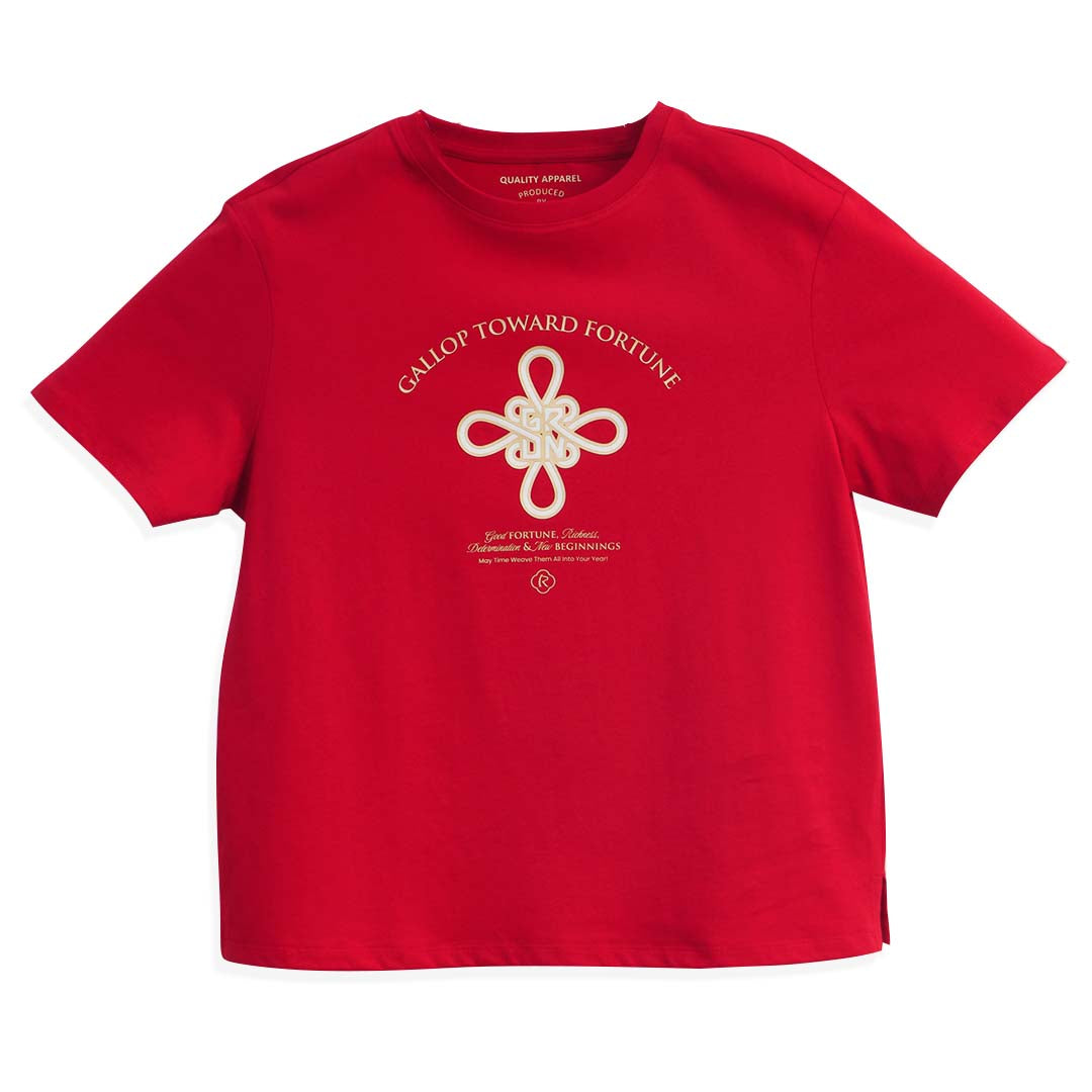 GIORDANO Women's Boyfriend Fit LNY Printed Tee (05396242)