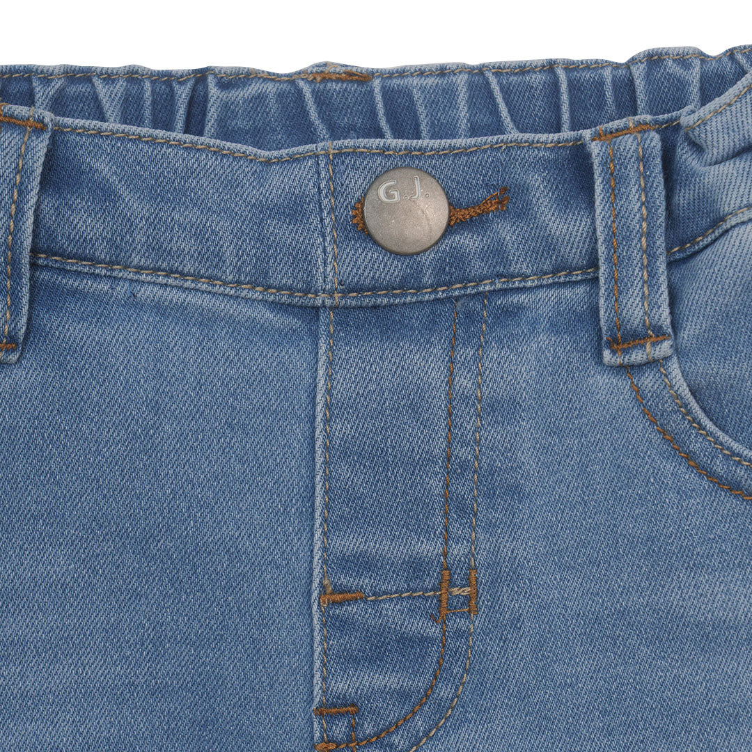 GIORDANO Junior Cotton Polyester Denim Mid Rise Regular Tapered Fit Elastic Waist (03115015)