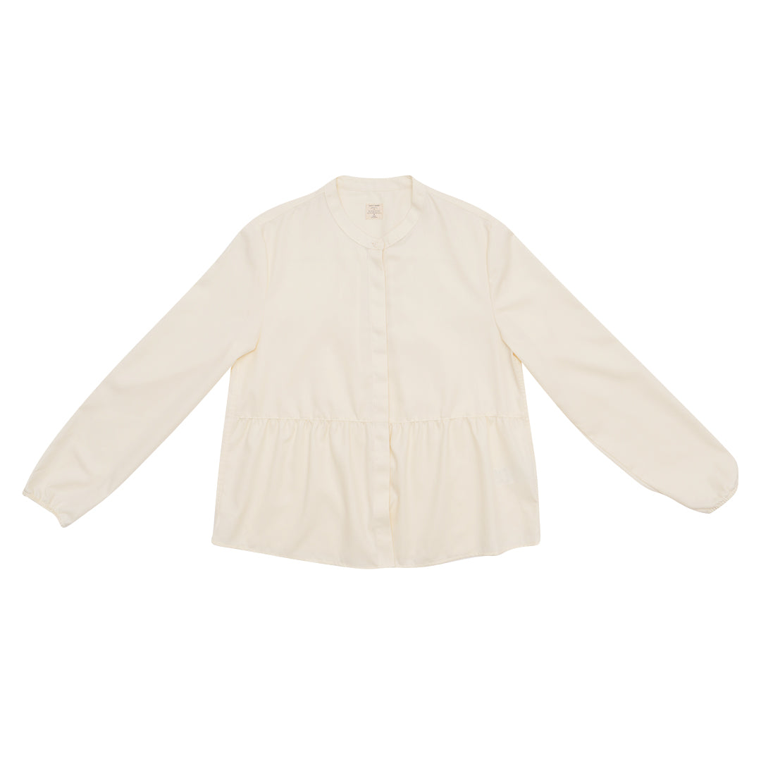 GIORDANO Women's Twill Round Neck Long Sleeves Boyfriend Fit  Shirt (05345004)
