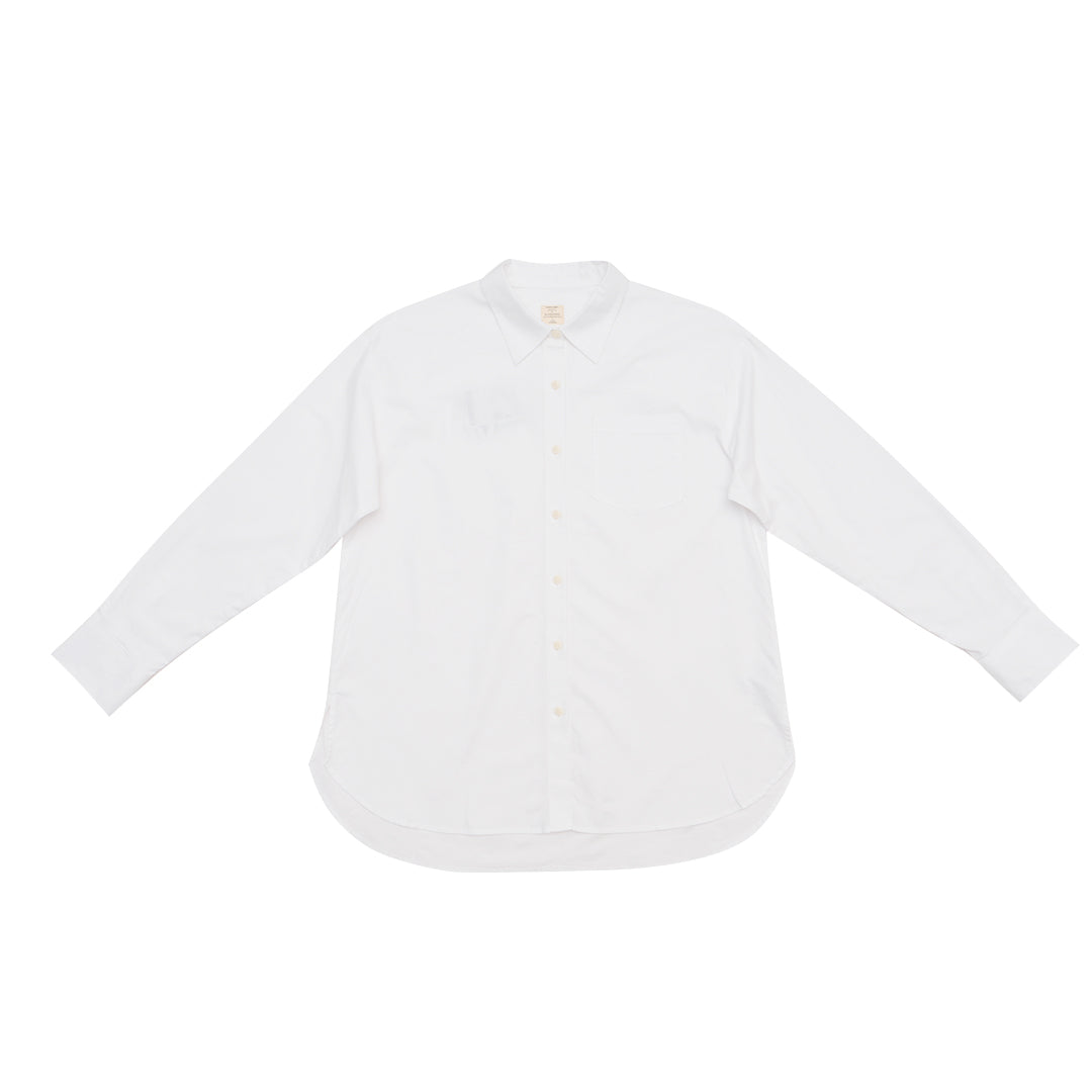 GIORDANO Women's Stretch Oxford Long Sleeves Loose Fit Shirt (05345002)