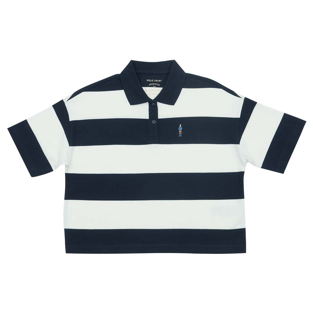 GIORDANO Women's Classic Man Cotton Lycra Stripe Polo (05315376)