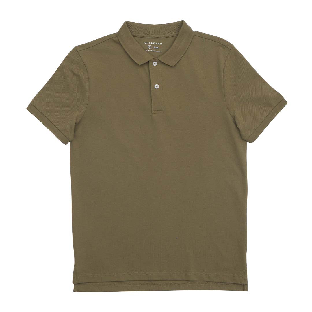 GIORDANO Men's Cotton Lycra Solid Polo (01015317)