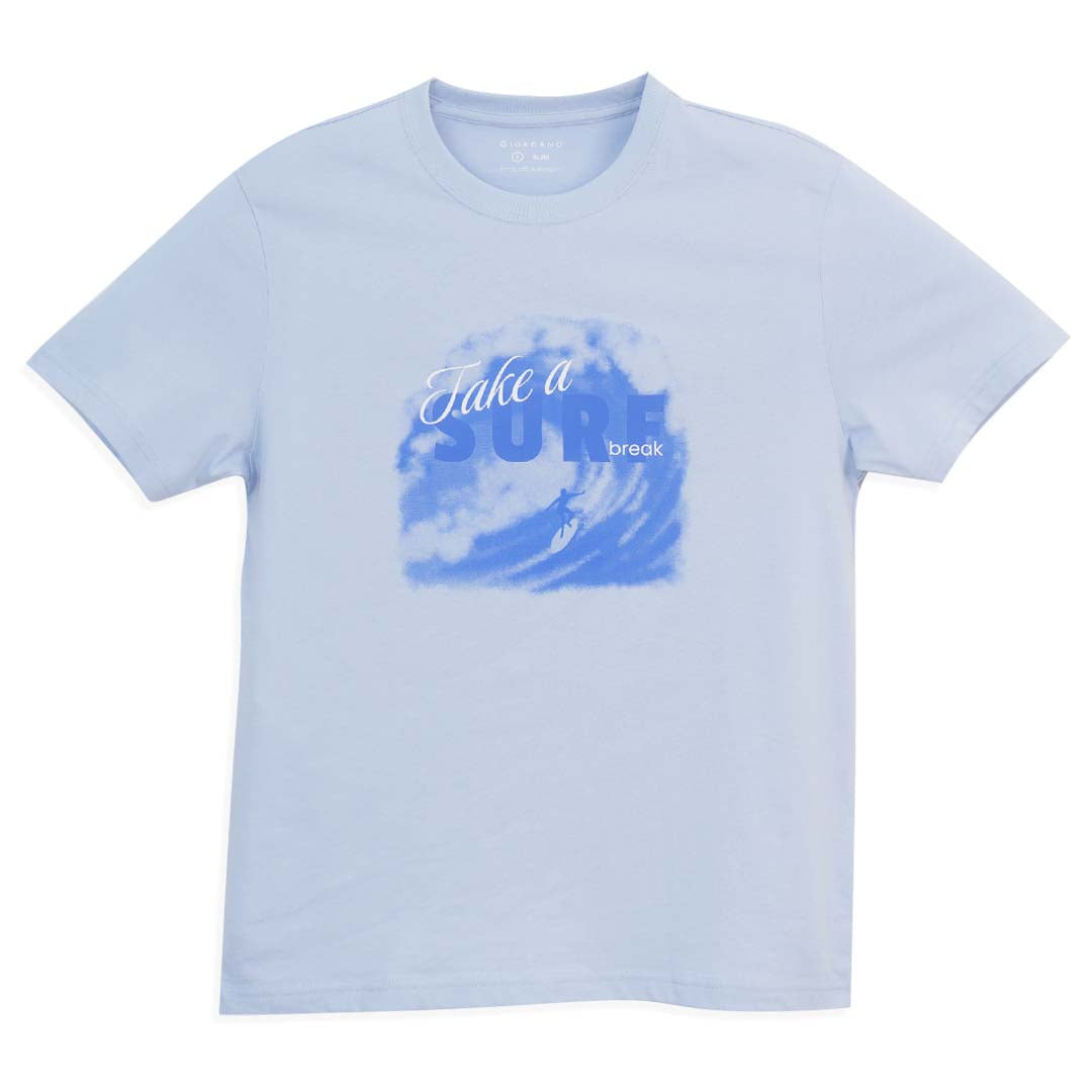 GIORDANO Men's Cotton Jersey Slim Fit Printed Tee (01096302)