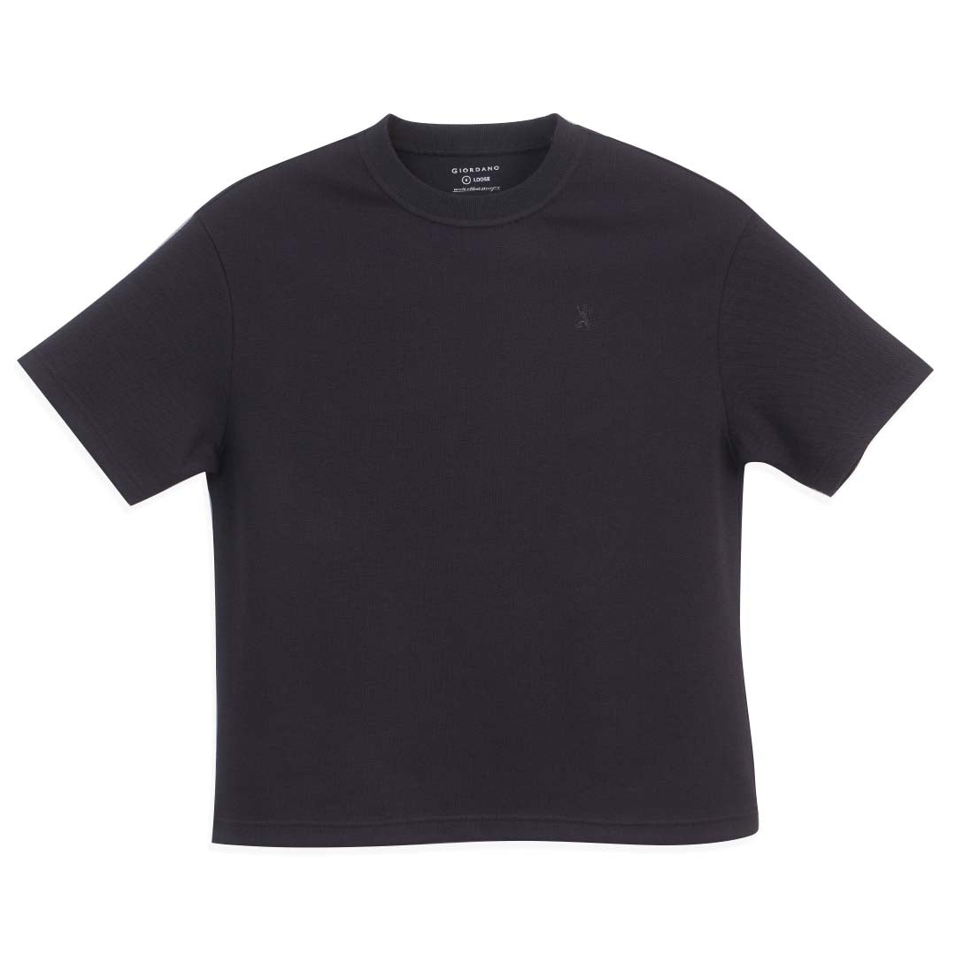 GIORDANO Men's Jacquard Crew Neck Loose Fit Tee (01026218)