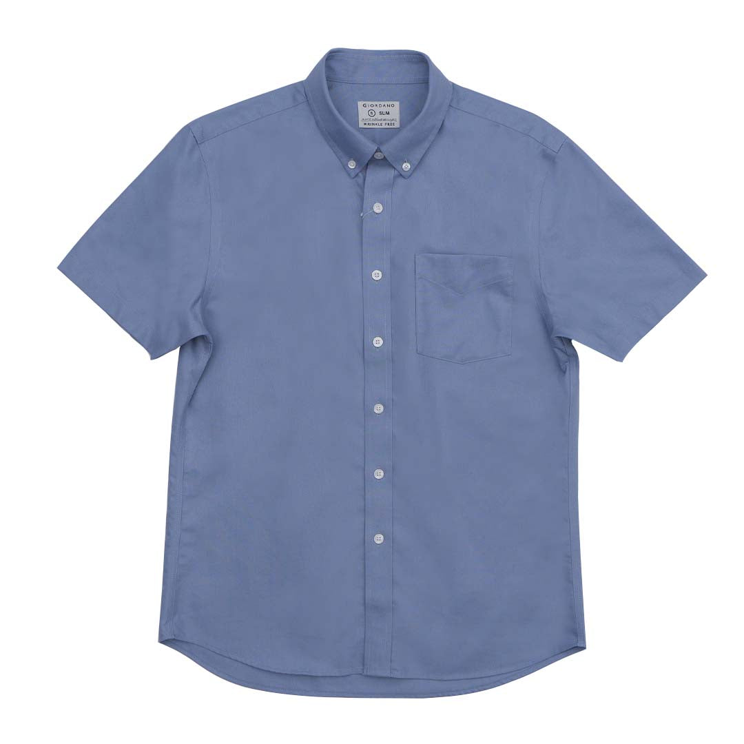 GIORDANO Men's Cotton Wrinkle Free Short Sleeves Oxford Shirt (01045208)