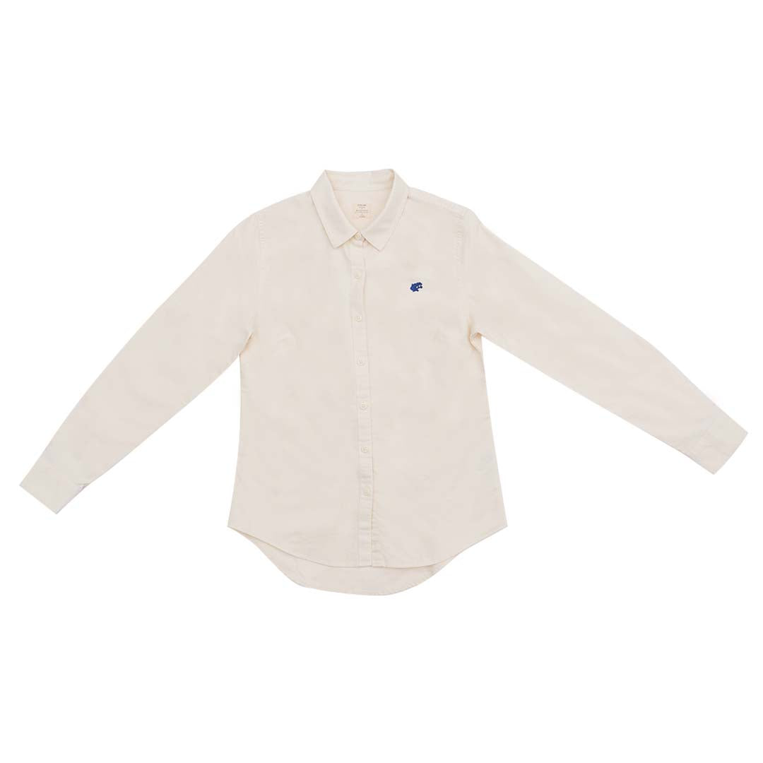 GIORDANO Women's Frog Cotton Oxford Acute Collar Long Sleeves Eco Soft Shirt  (05345034)