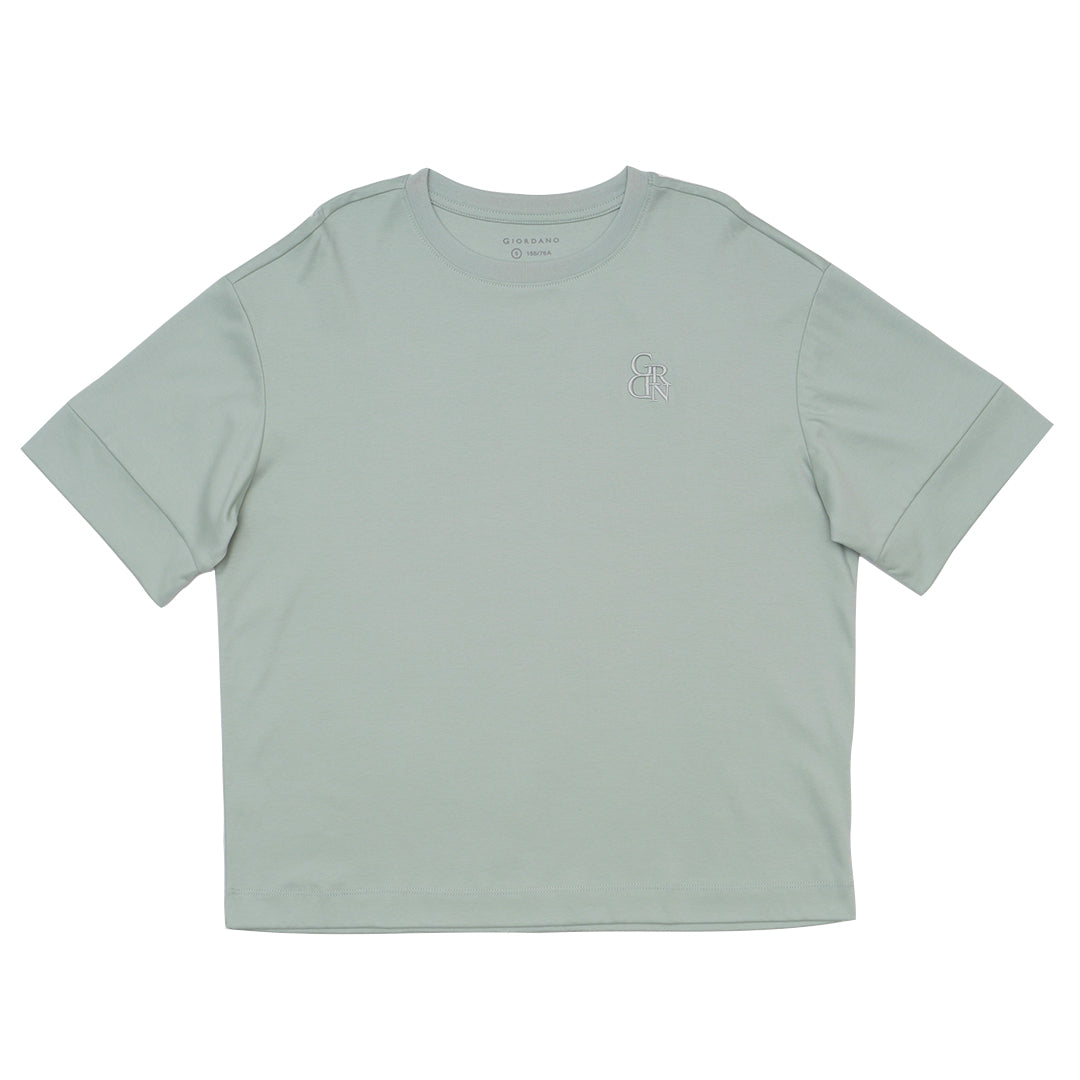 GIORDANO Women's Liquid Touch Embroidered Loose Fit Tee (05325219)