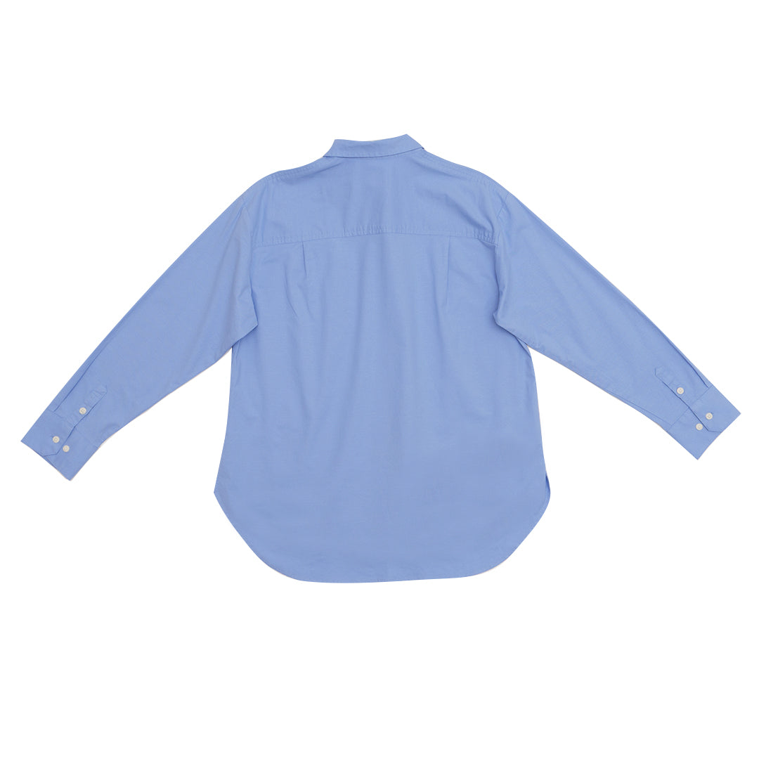 GIORDANO Women's Cotton Lycra Oxford Acute Collar Long Sleeves Eco Soft Shirt (05345018)