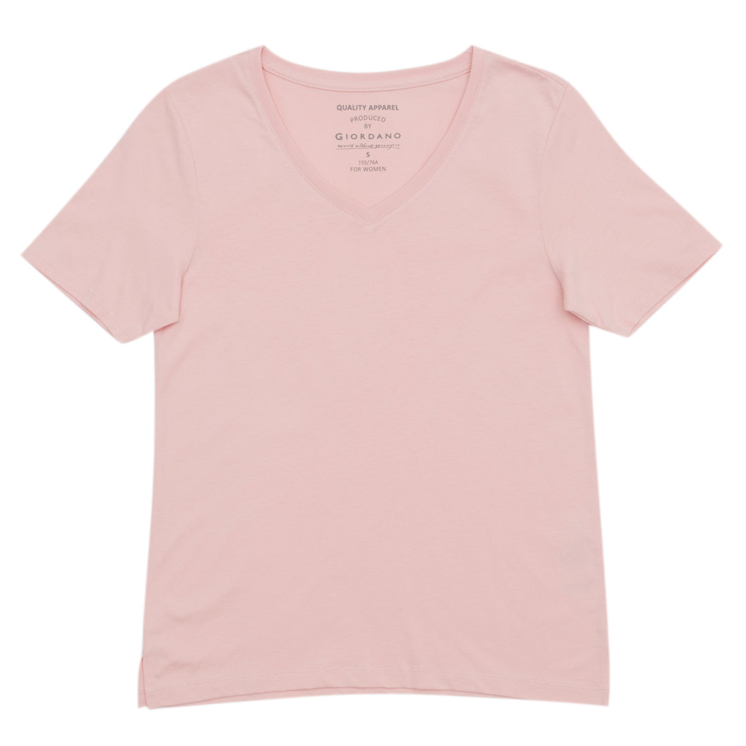 GIORDANO Women's Cotton Jersey V-Neck Tee (05325248)