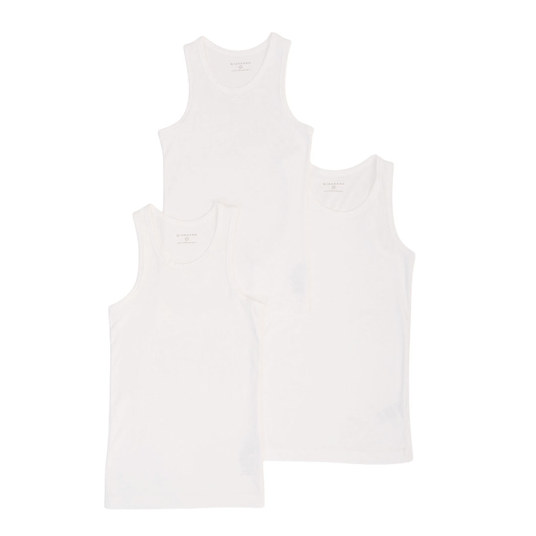 GIORDANO Men's 3-in-a-Pack Slim Fit Tank Top (01246025)