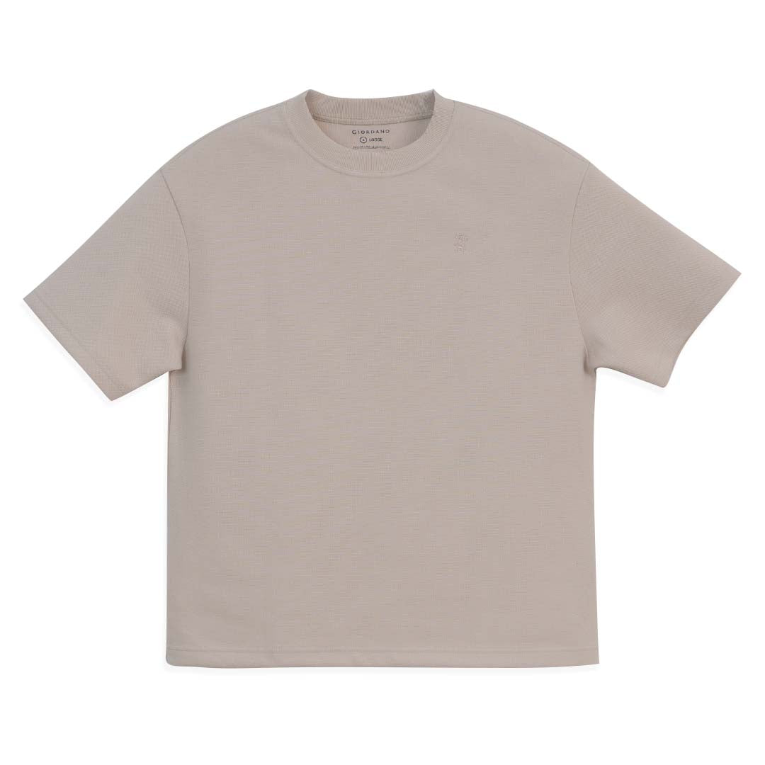 GIORDANO Men's Jacquard Crew Neck Loose Fit Tee (01026218)