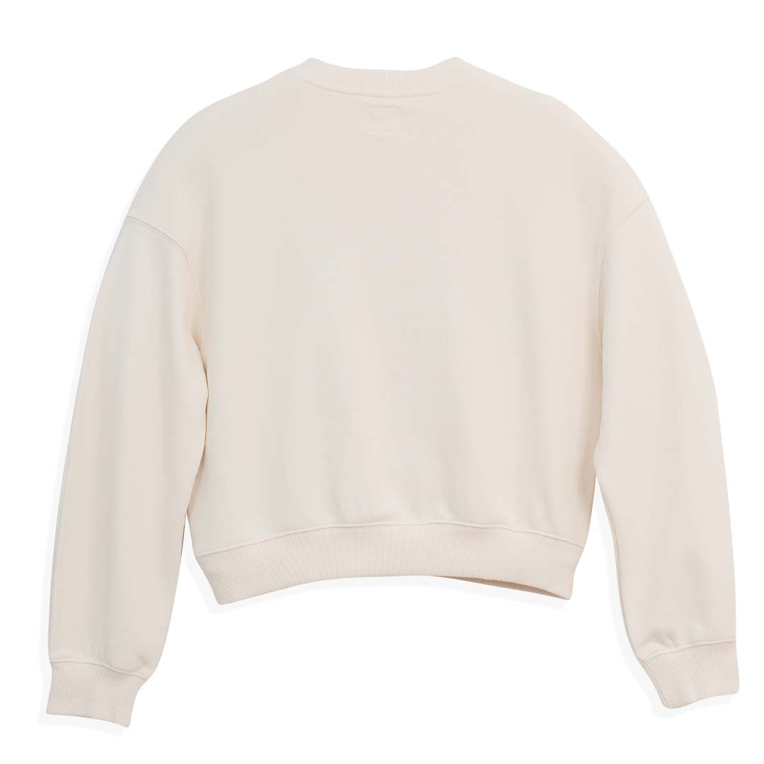 GIORDANO Women's Cotton Polyester French Terry Crew Neck Loose Fit Pullover (05325617)